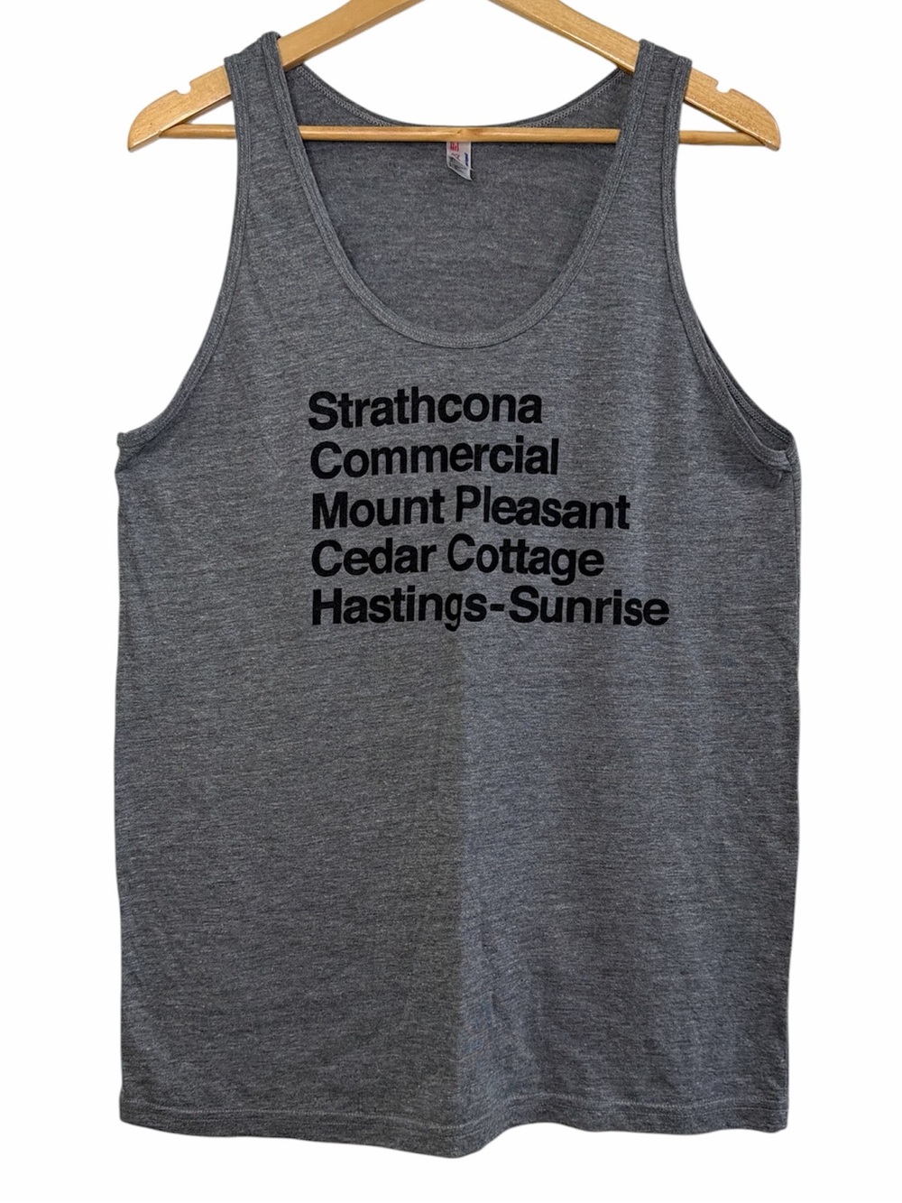 American Apparel Vancouver Neighborhoods Graphic Tank Top Grey Large